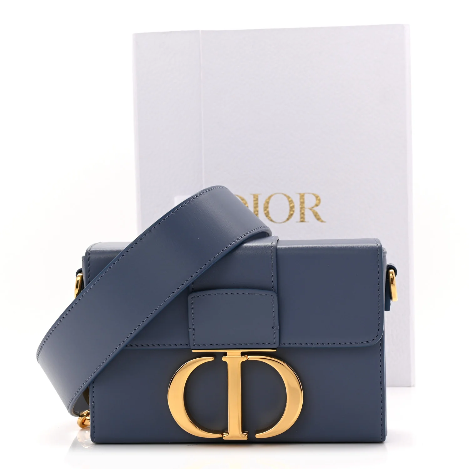 Box Calfskin 30 Montaigne Box Bag Blue - Top Club