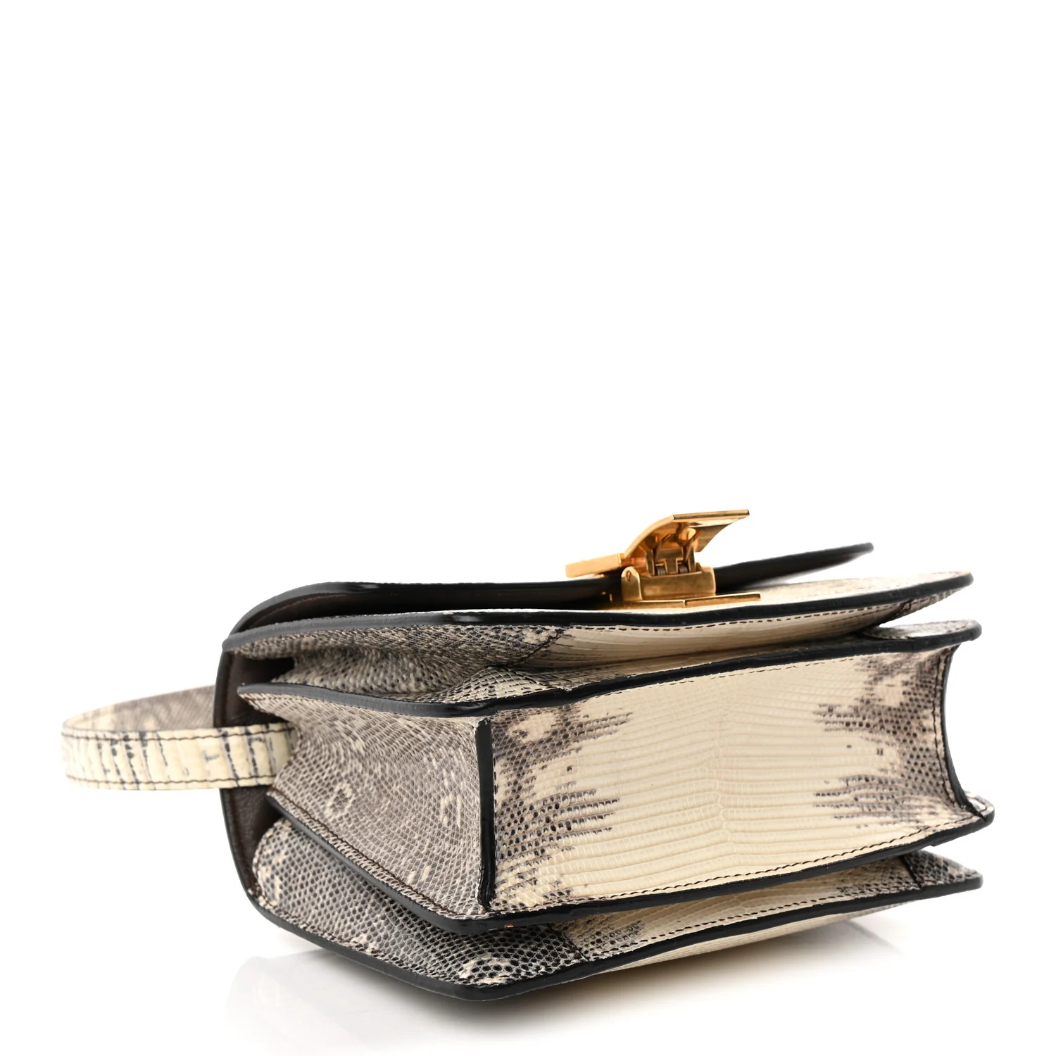 Lizard Small Classic Box Flap Bag Natural - Top Club