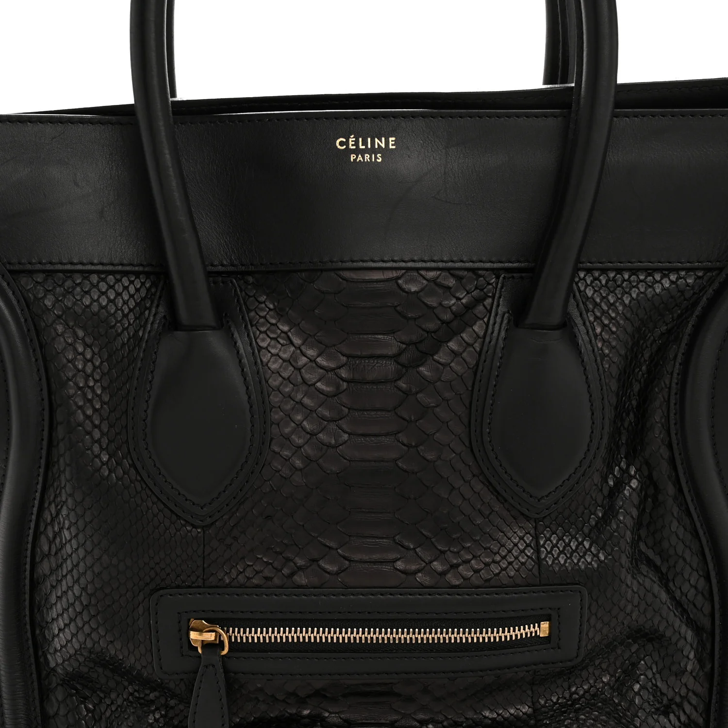 Snakeskin Large Luggage Black - Top Club
