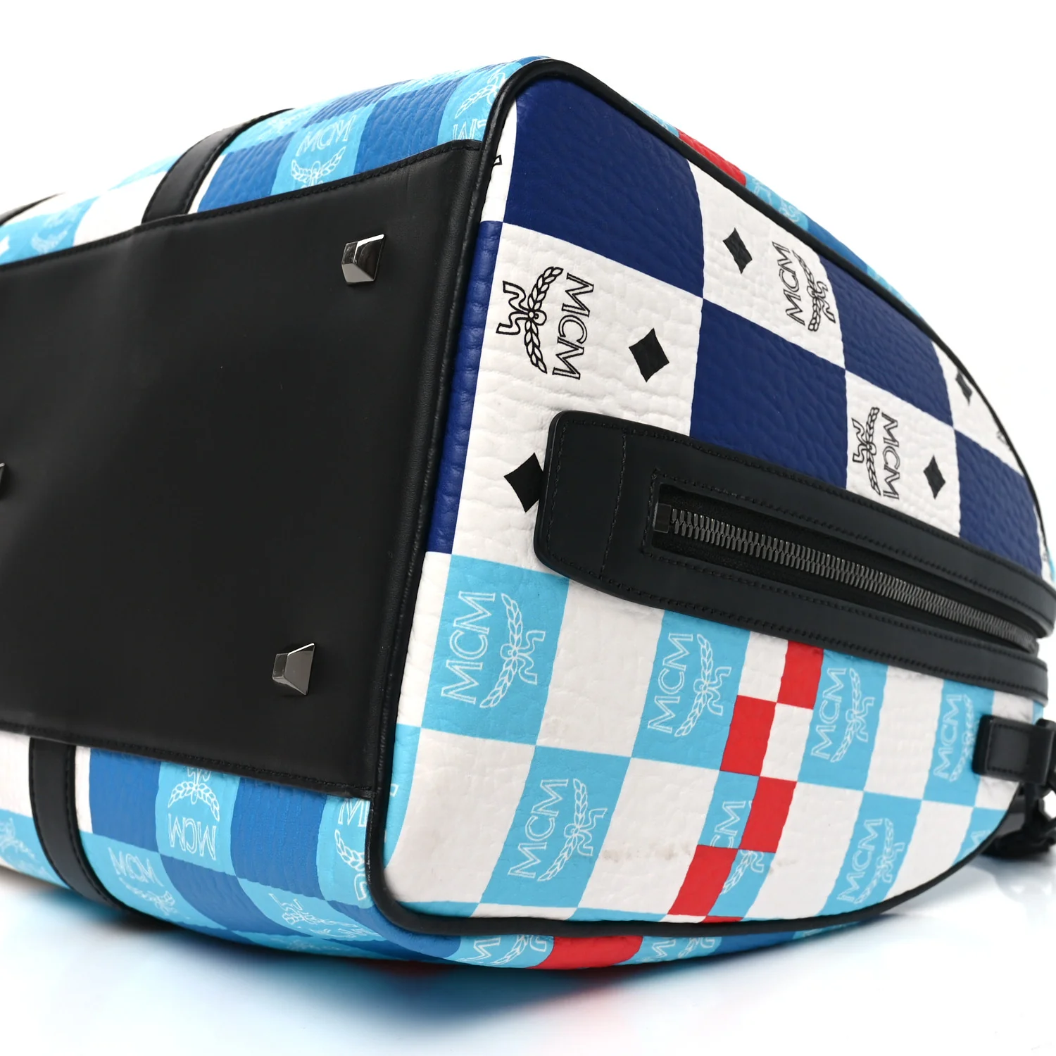 Visetos Ottomar Checkerboard Weekender Duffle Bag Blue Multicolor - Top Club