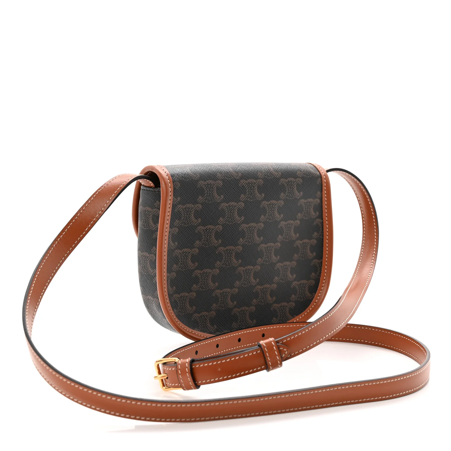 Canvas Calfskin Triomphe Mini Besace Tan - Top Club