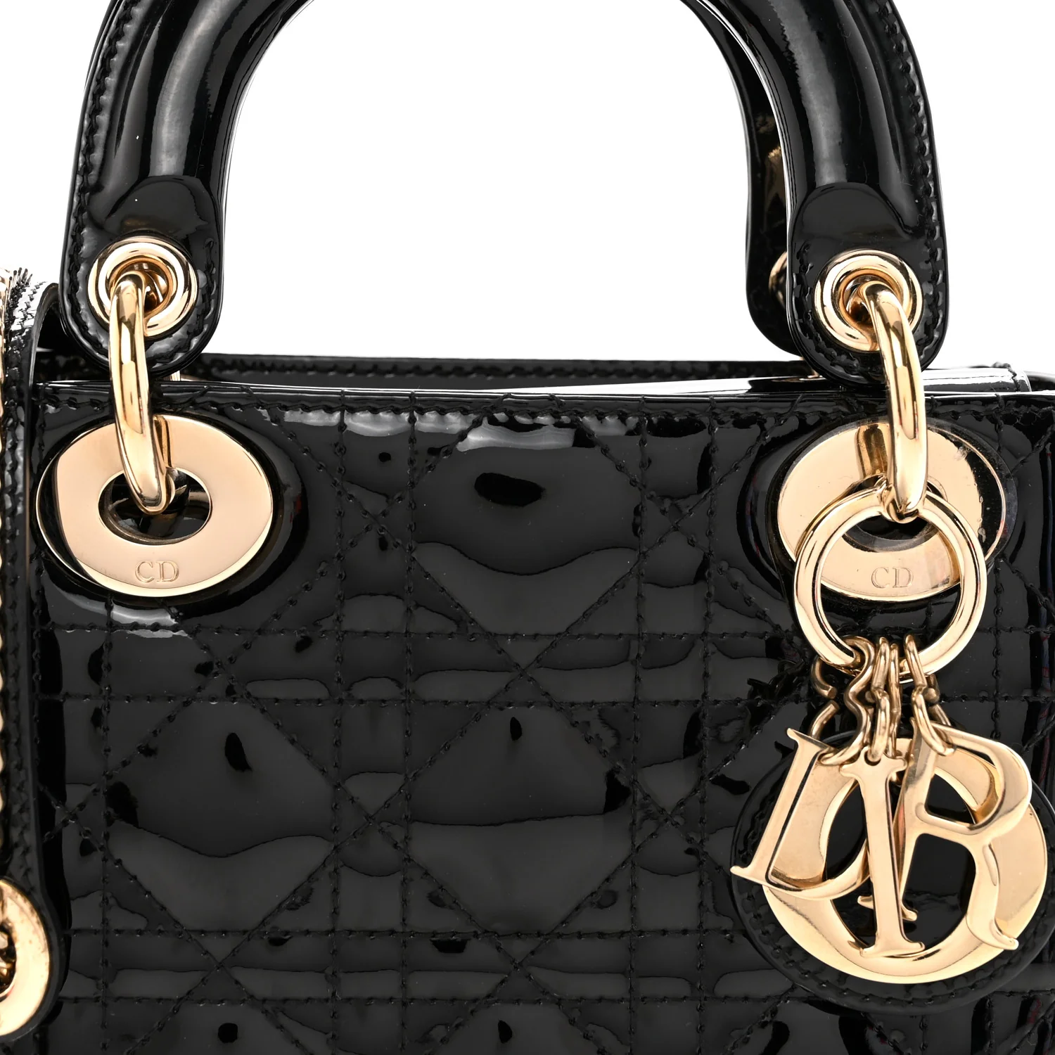 Patent Cannage Mini Lady Dior Black - Top Club