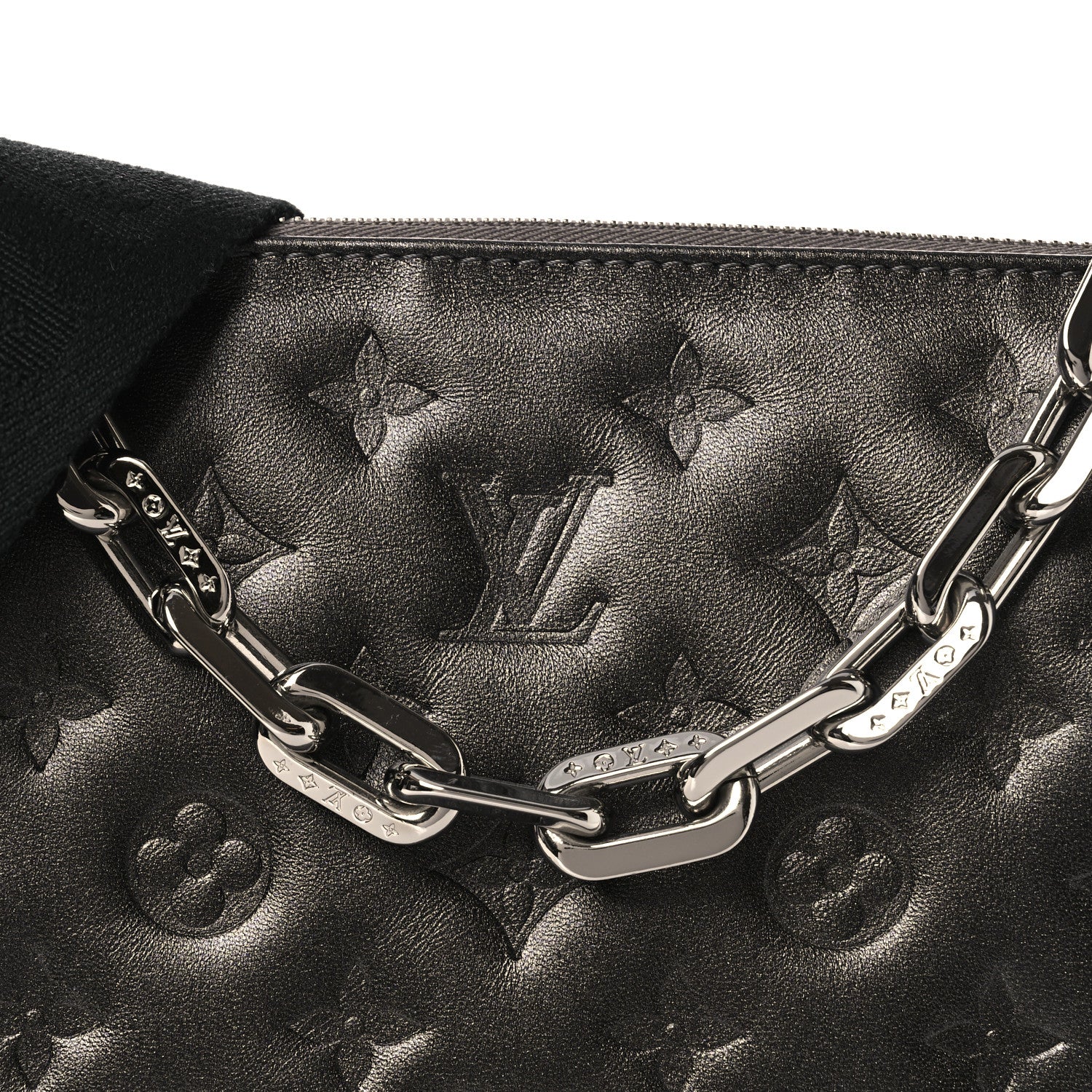 Lambskin Embossed Monogram Coussin PM Anthracite - Top Club