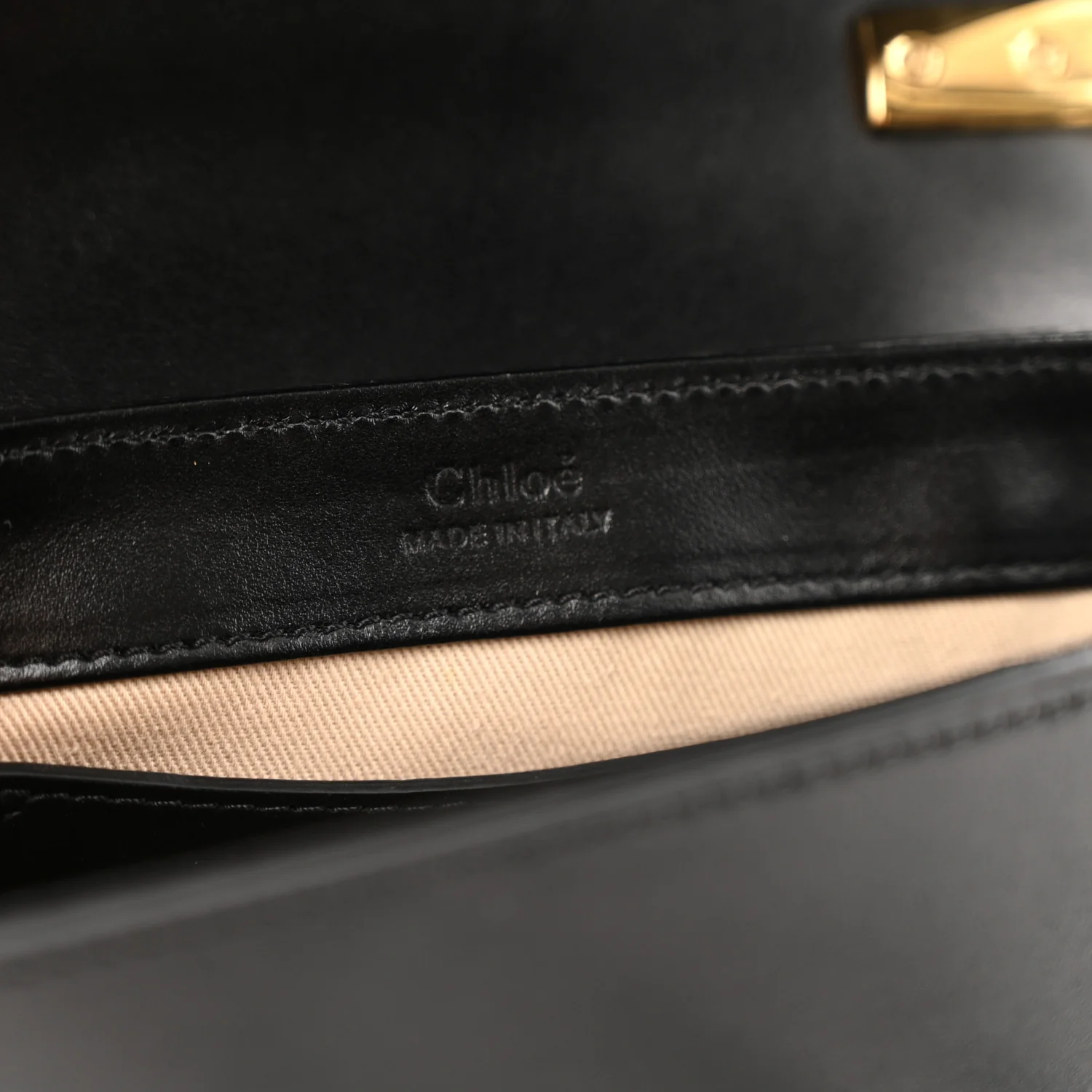 Shiny Calfskin Suede Mini C Double Carry Black - Top Club