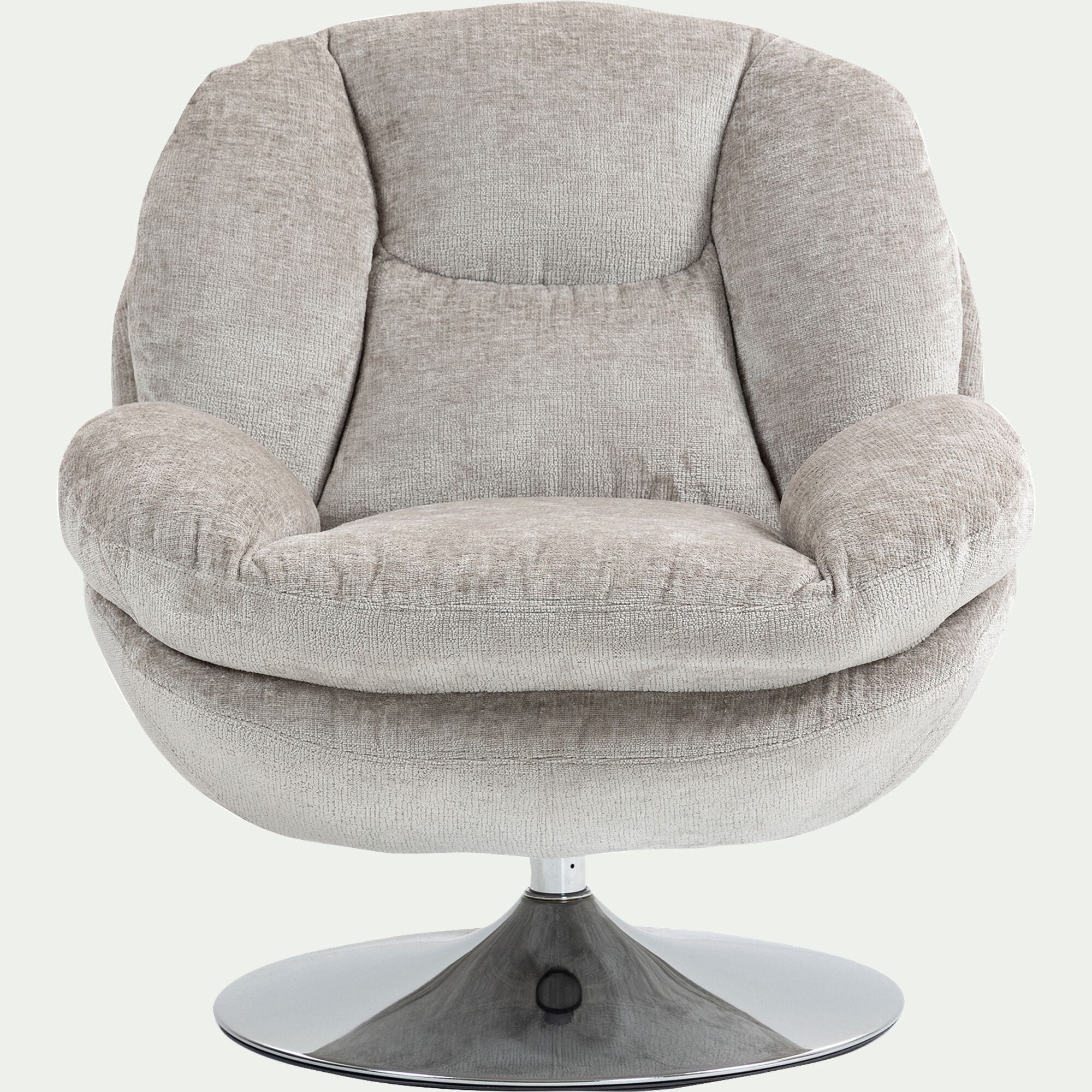 TOPIA - Fauteuil pivotant en tissu Harmony - taupe