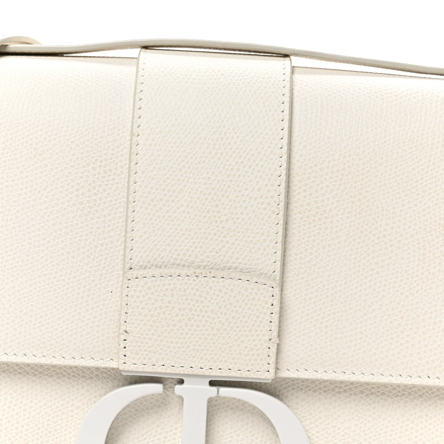 Ultra Matte Grained Calfskin 30 Montaigne Flap Bag White - Top Club