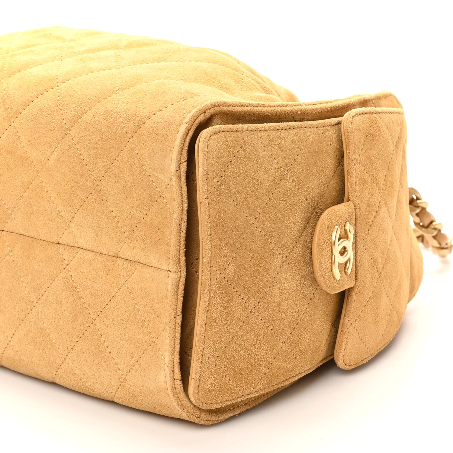 Suede Quilted Small Chanel 25 Handbag Beige - Top Club
