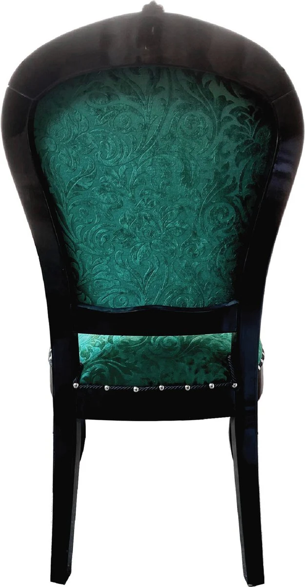 Pompöös by Luxury Baroque Dining Room Chairs Green Pattern / Black / Gold - Pompöös Baroque Chairs designed by Harald Glööckler - 4 Dining Room Chairs - Baroque Dining Room Furniture