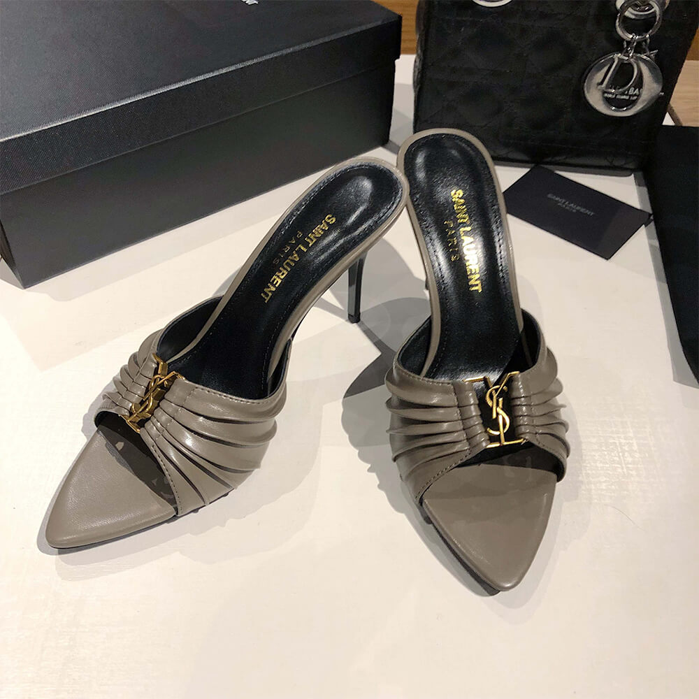 YSL  BABYLONE MULES IN SMOOTH LEATHER - Top Club