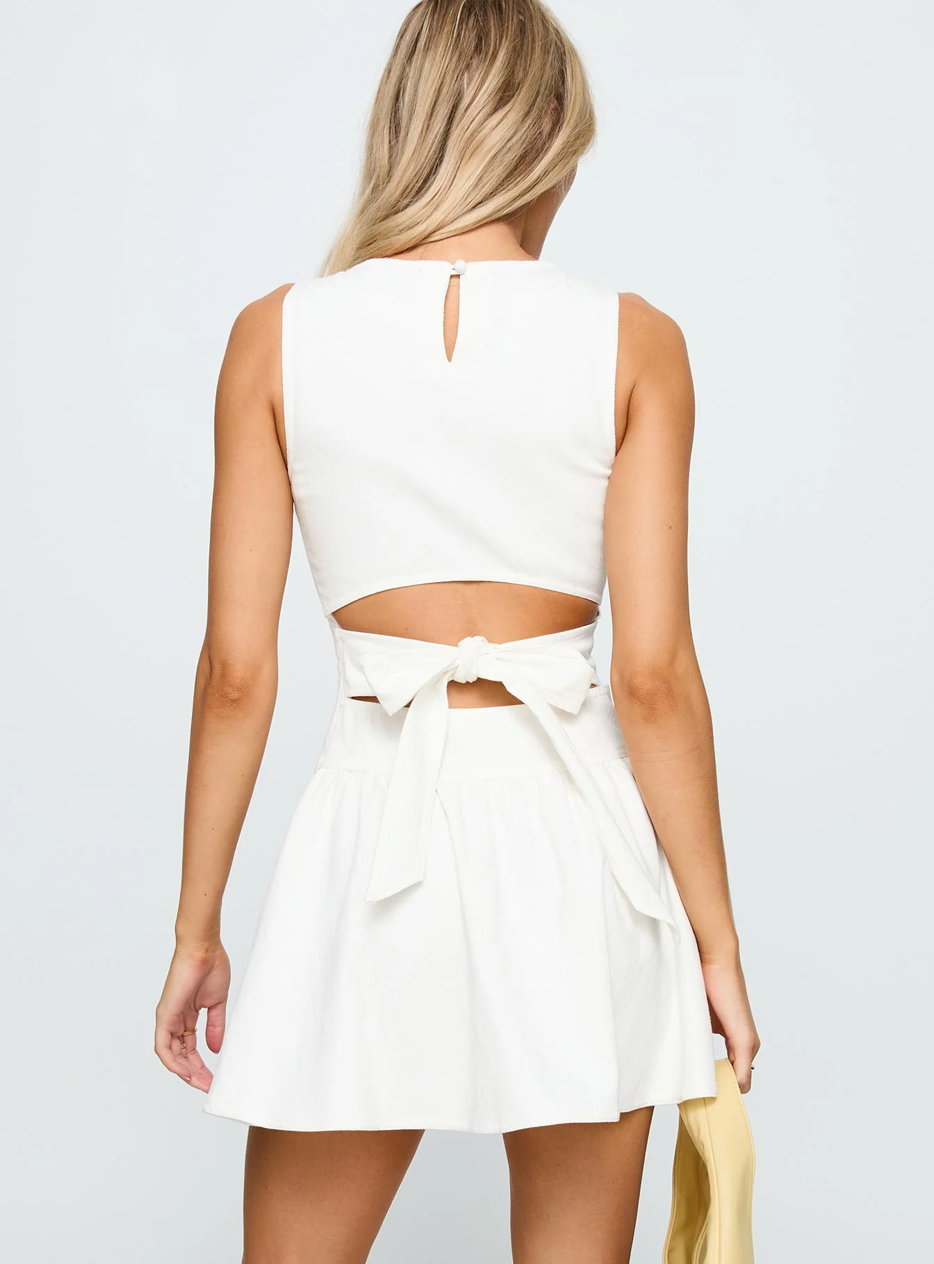 Faela Tie Back Mini Dress White