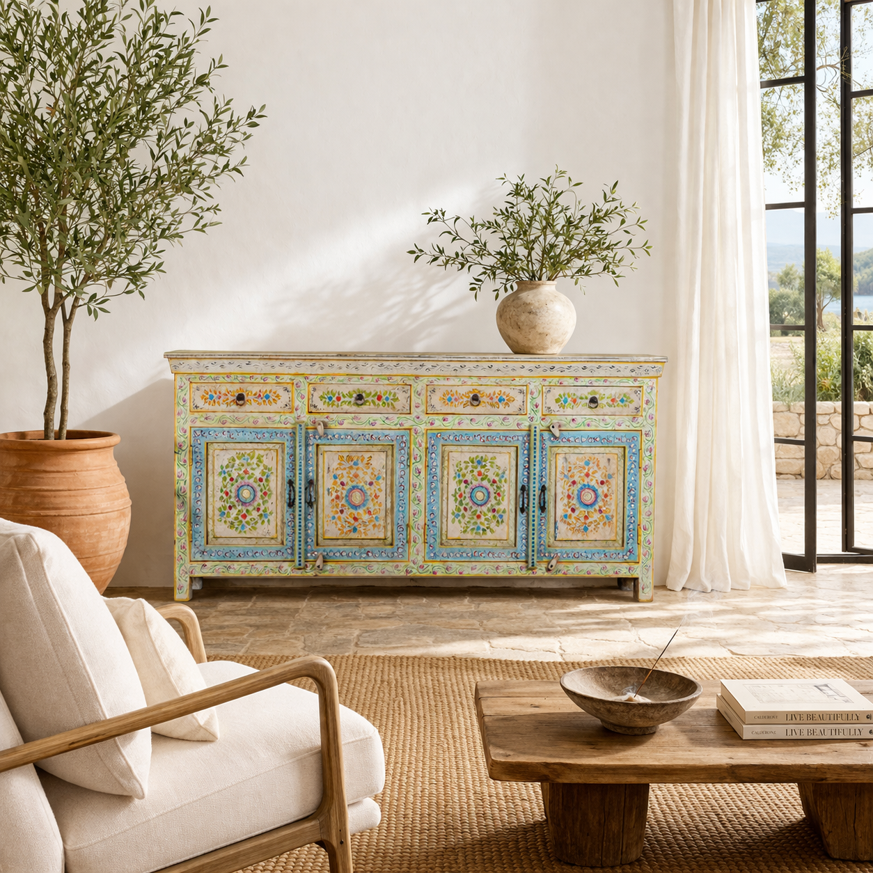 Anwita - Handbeschilderd Boho Dressoir