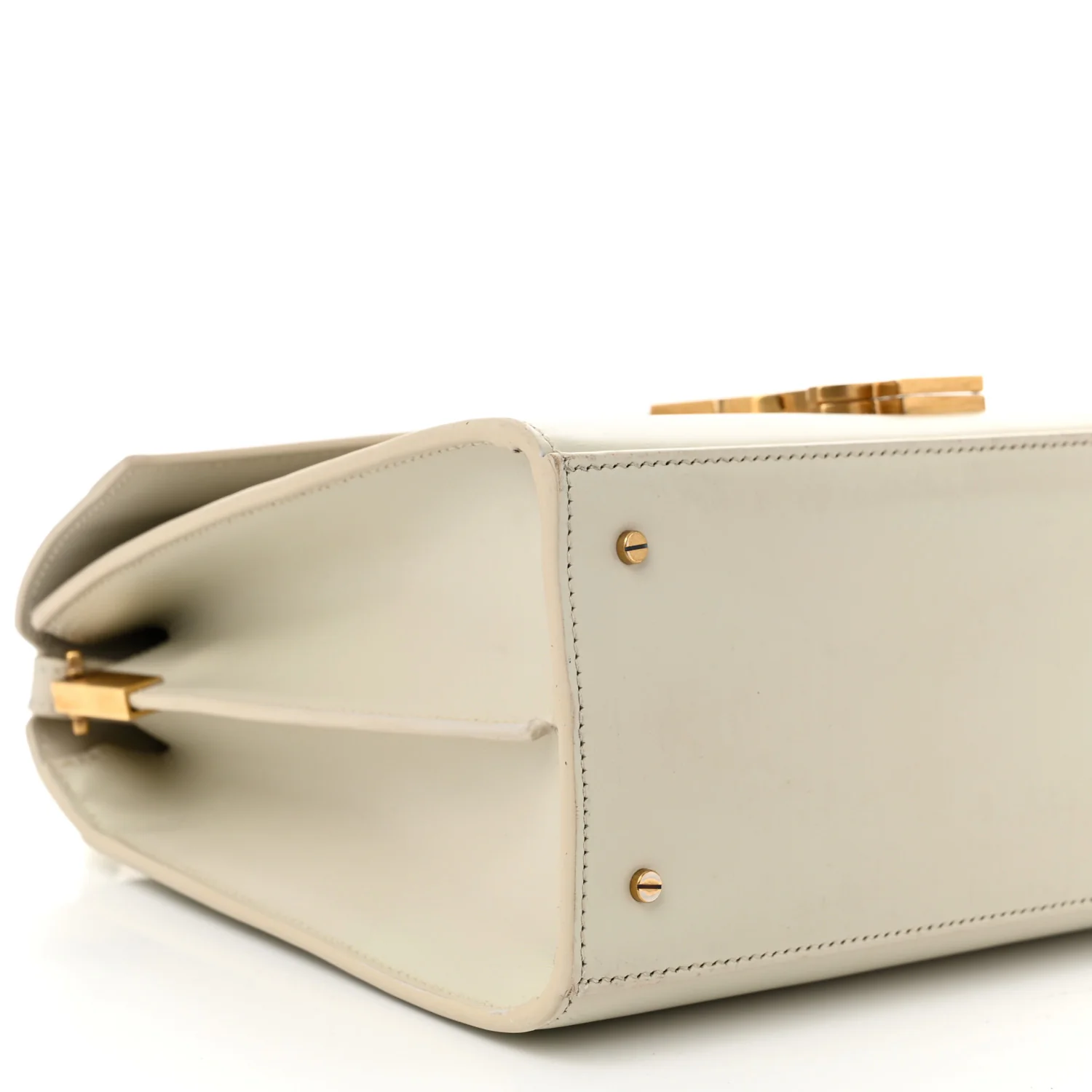 Smooth Calfskin Medium Classic Monogram Cassandra Top Handle Crema Soft Rouge Legion - Top Club