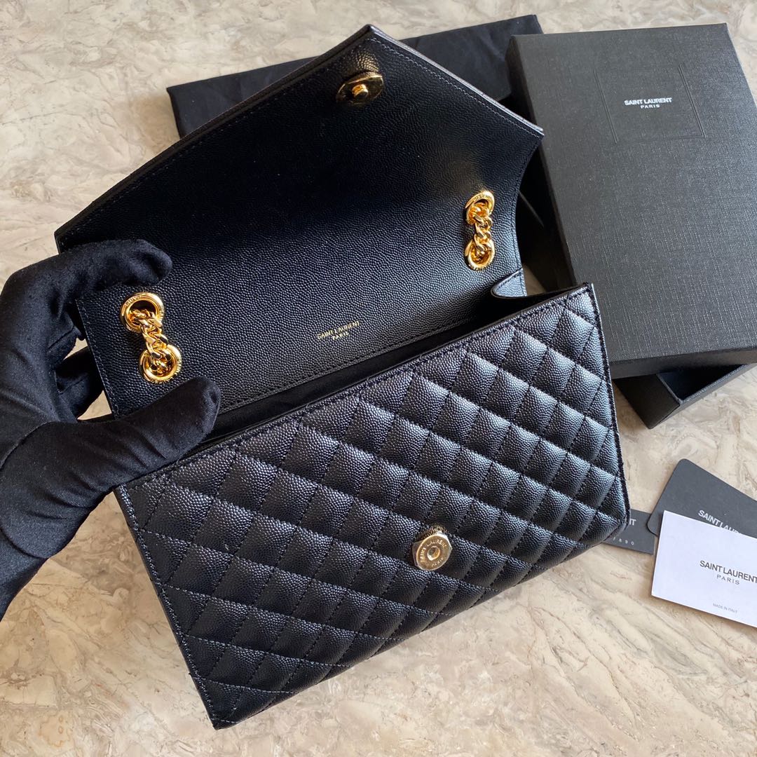 Y  Envelope Medium Bag In Mix Matelasse Grain  De Poudre Embossed Leather - Top Club