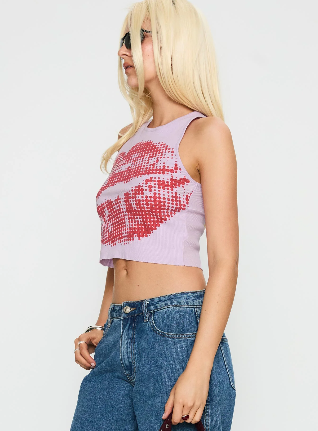 Kiss Of Love Graphic Top Purple