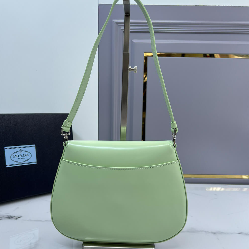 Small Prada Cleo brushed leather shoulder bag with flap - Top Club