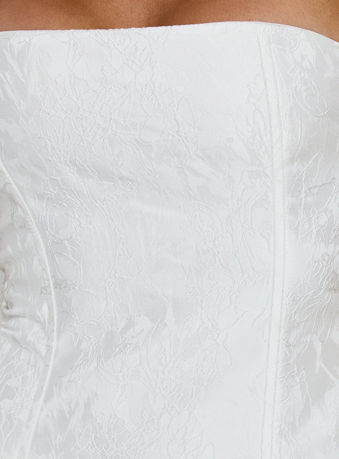 Jenevieve Strapless Drape Mini Dress White