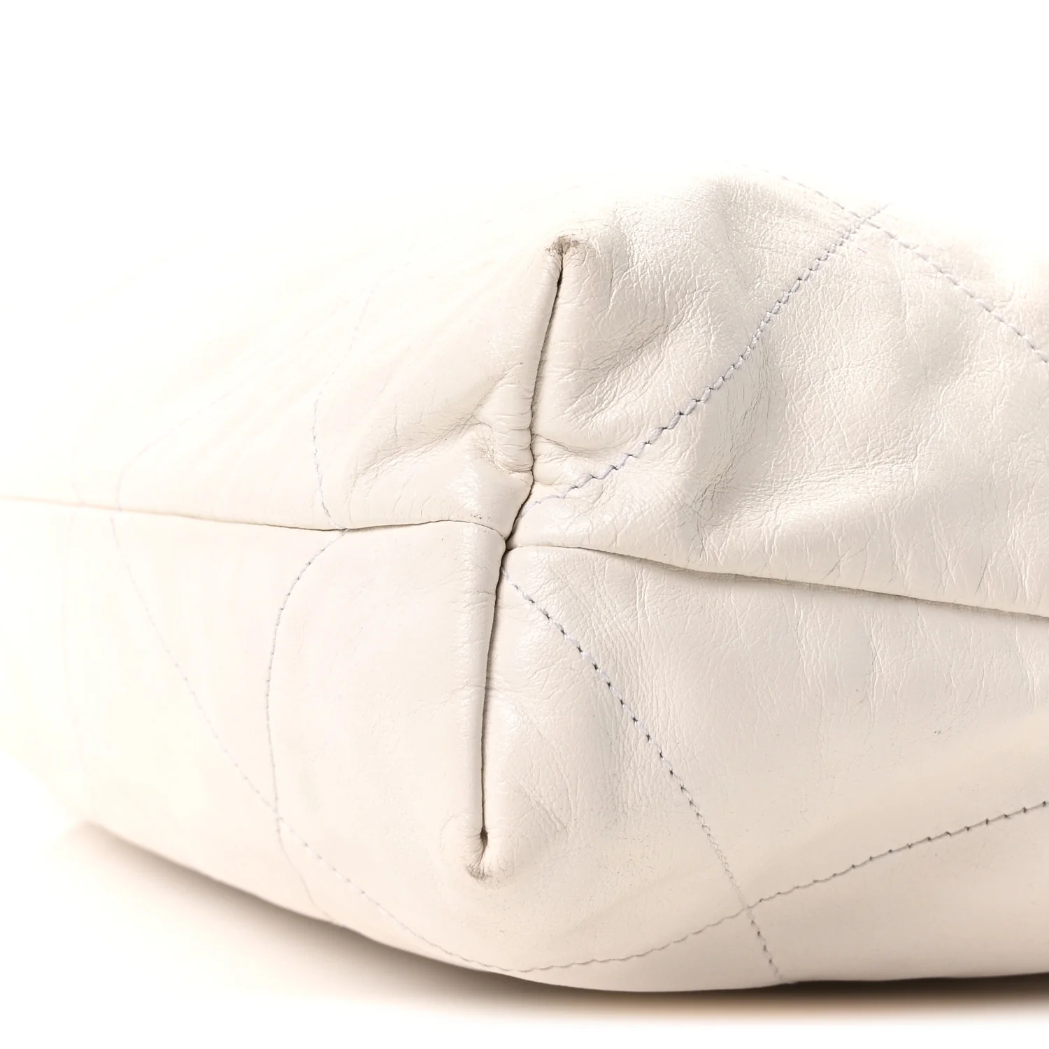 Shiny Calfskin Quilted Chanel 22 White - Top Club