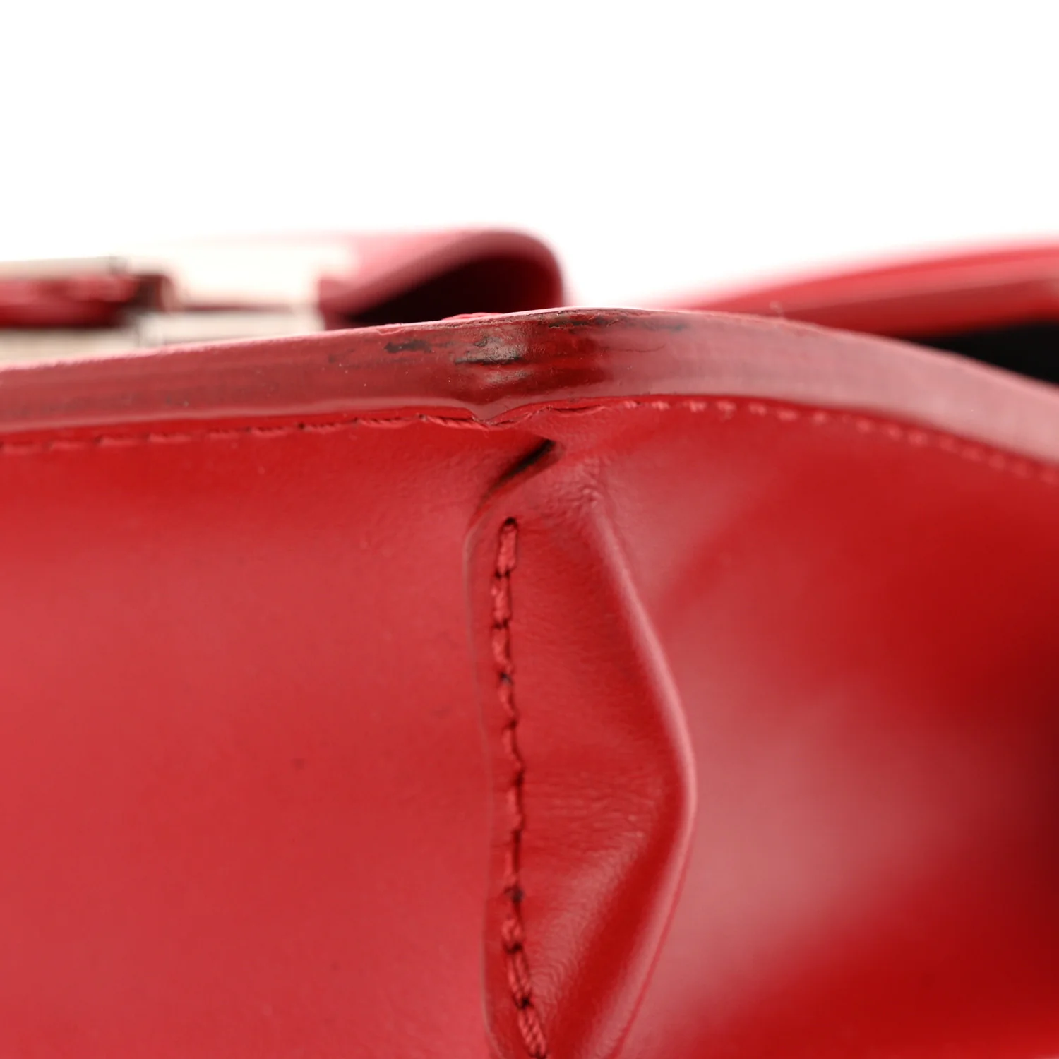 Patent Calfskin Monogram Lace Dauphine Mini Red - Top Club