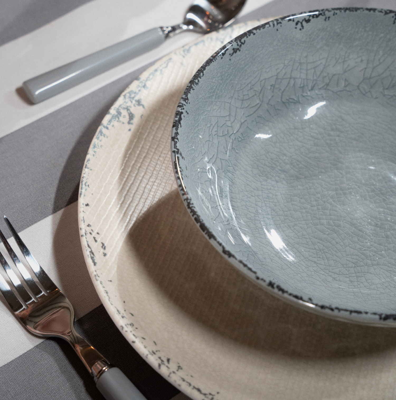 Servies Moondust melamine antracietgrijs - set van 12