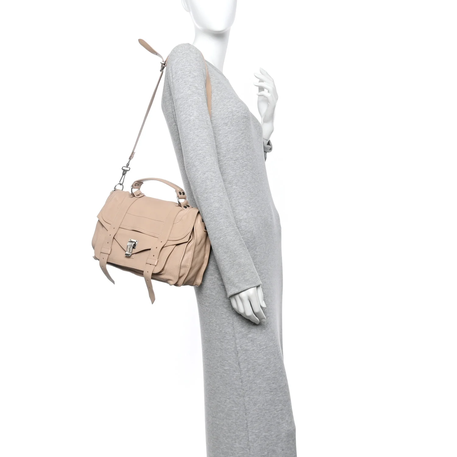 Lambskin Medium PS1 Satchel Nude