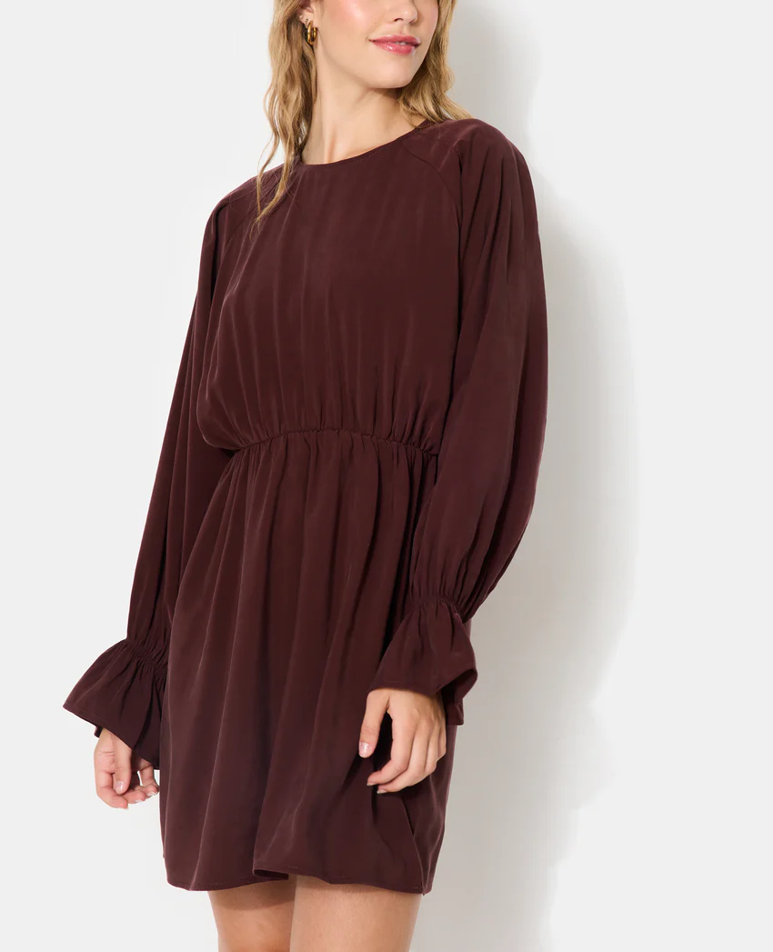 Pimkie Robe courte avec taille élastiquée en tissu fluide