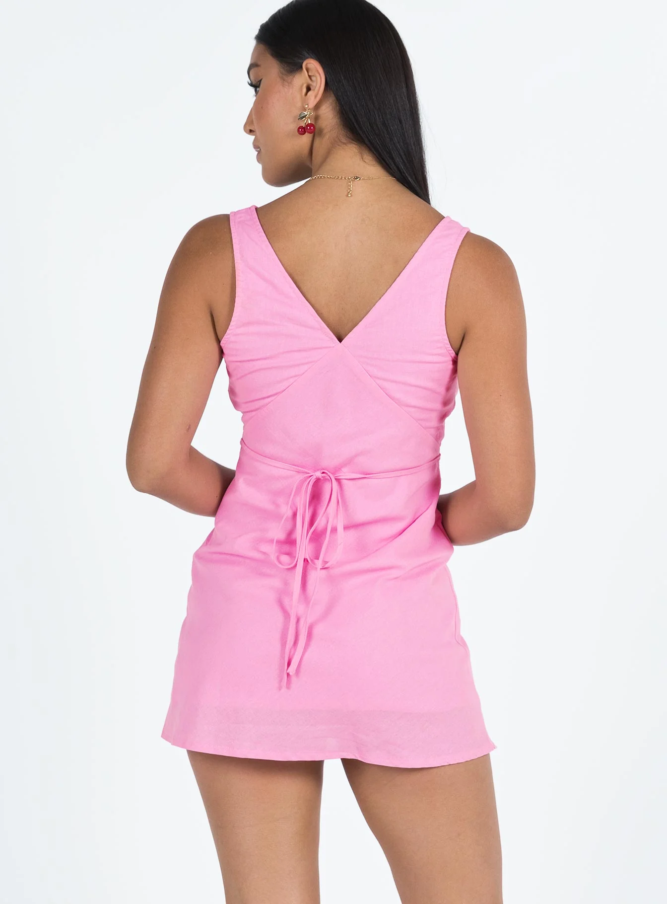 Nellie Mini Dress Pink Linen