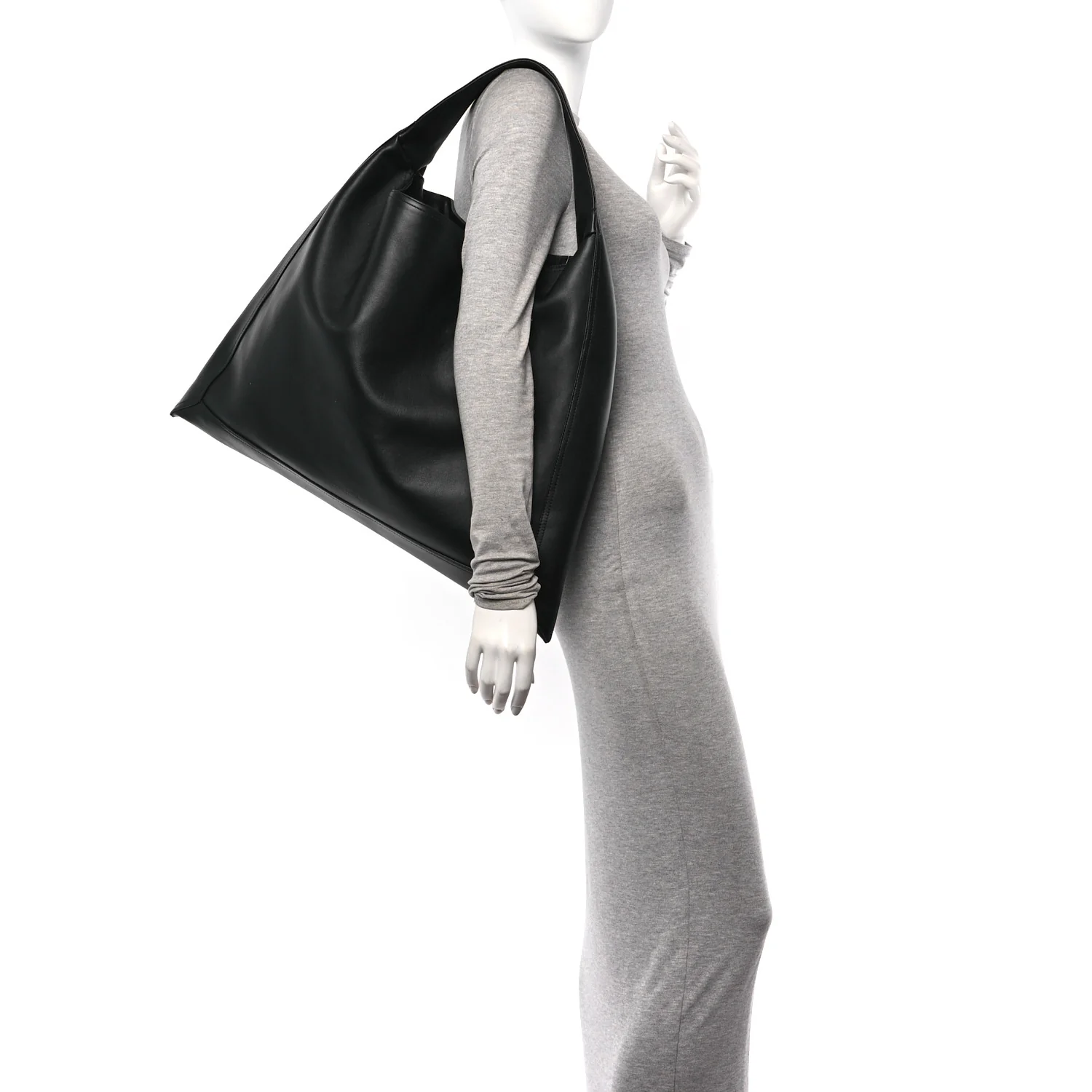 Silky Calfskin Large Hop Black
