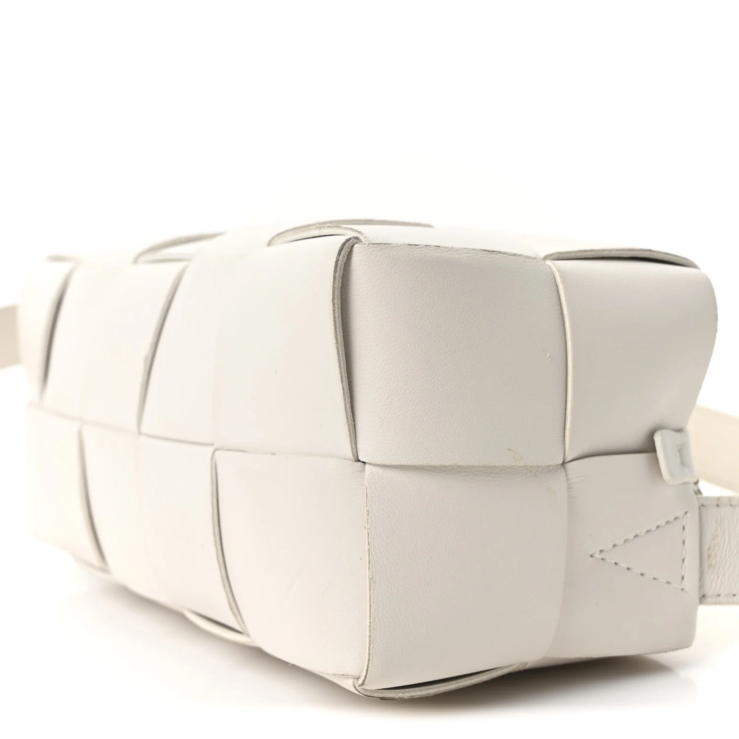 Lambskin Maxi Intrecciato Small Brick Cassette Bag White - Top Club