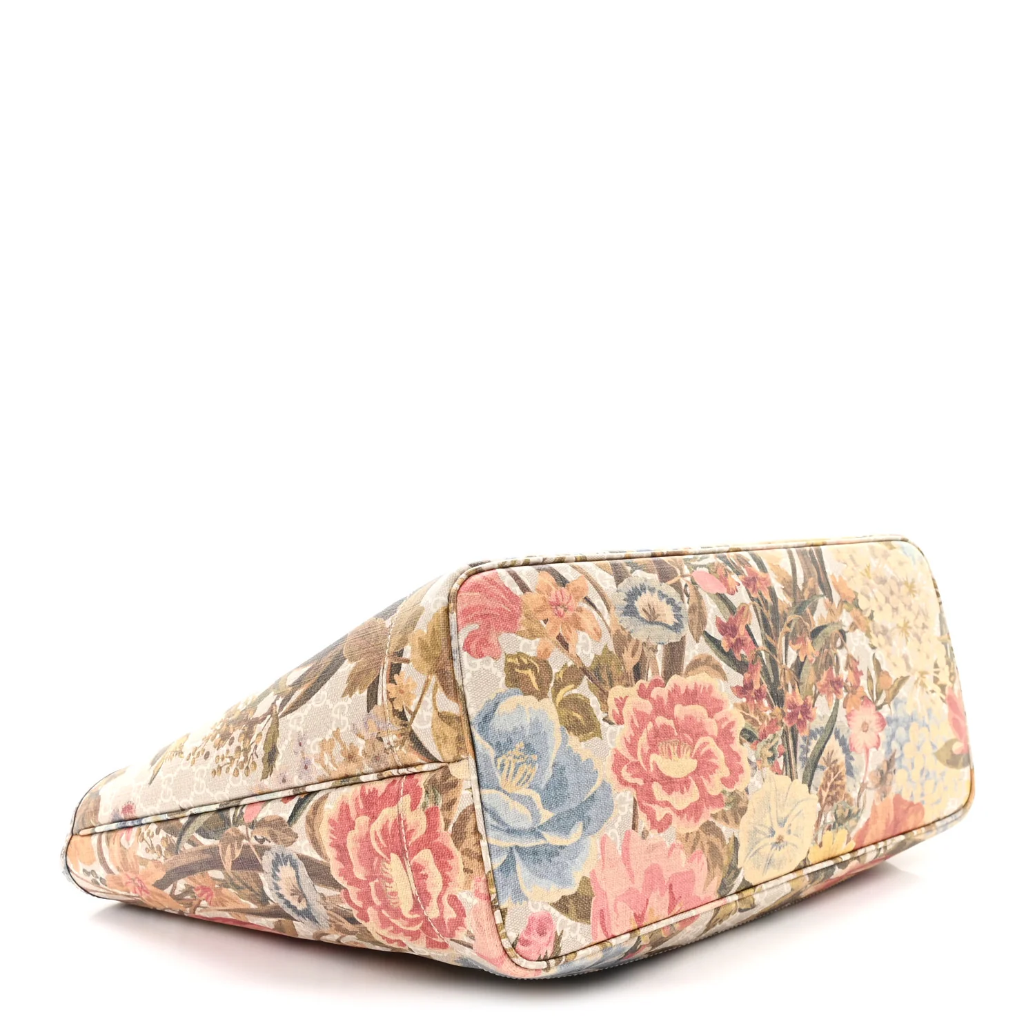 GG Supreme Monogram Water Flora Web Large Ophidia Tote Beige White Multicolor - Top Club