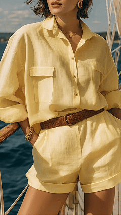 Women's Loose-Fit Cotton-Linen Fashion Casual Set with Front Buttons - Nordfashionstorm - Women's Clothing, Fashion for You - Nordfashionstorm.com
