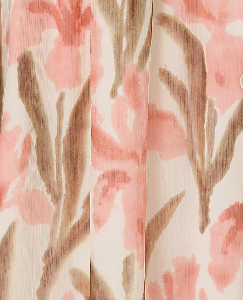 Pimkie Robe courte en voile avec volants et motifs fleurs