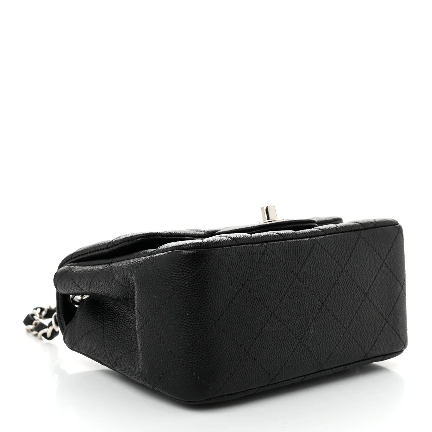 Caviar Quilted Mini Square Flap Black - Top Club