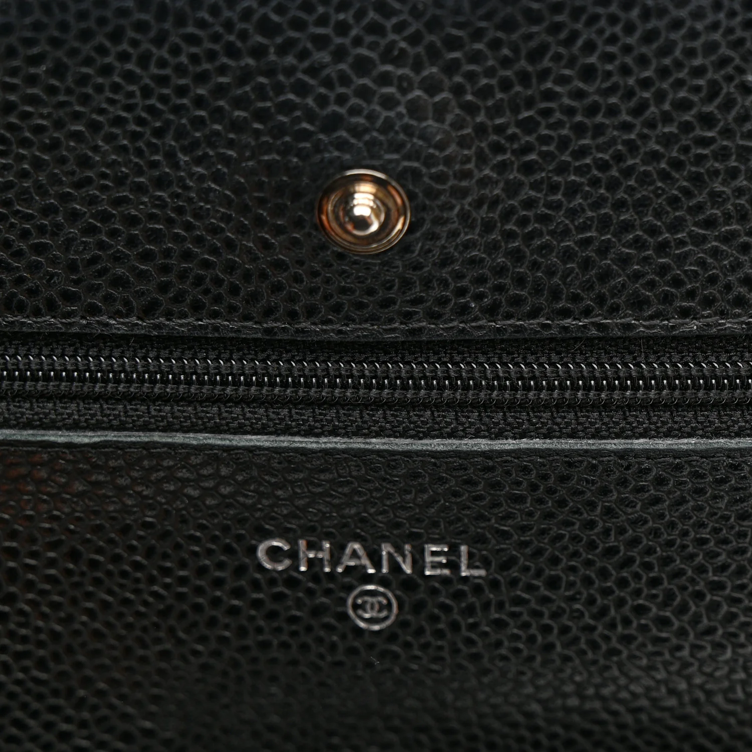 Caviar Quilted Wallet on Chain WOC Black - Top Club