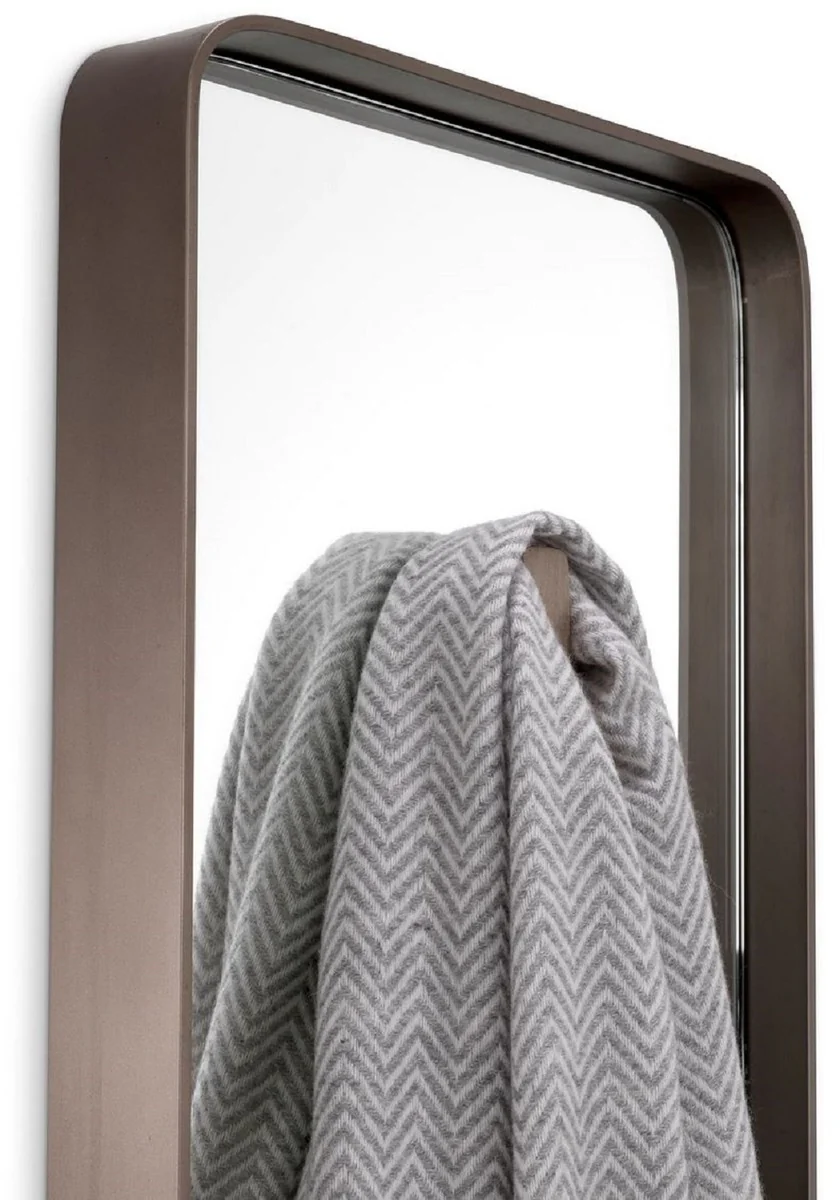 Luxury wall mirror bronze 30 x 5 x H. 160 cm - Rectangular mirror with coat hook - Living room mirror - Bedroom mirror - Cloakroom mirror - Luxury furniture - Luxury interior