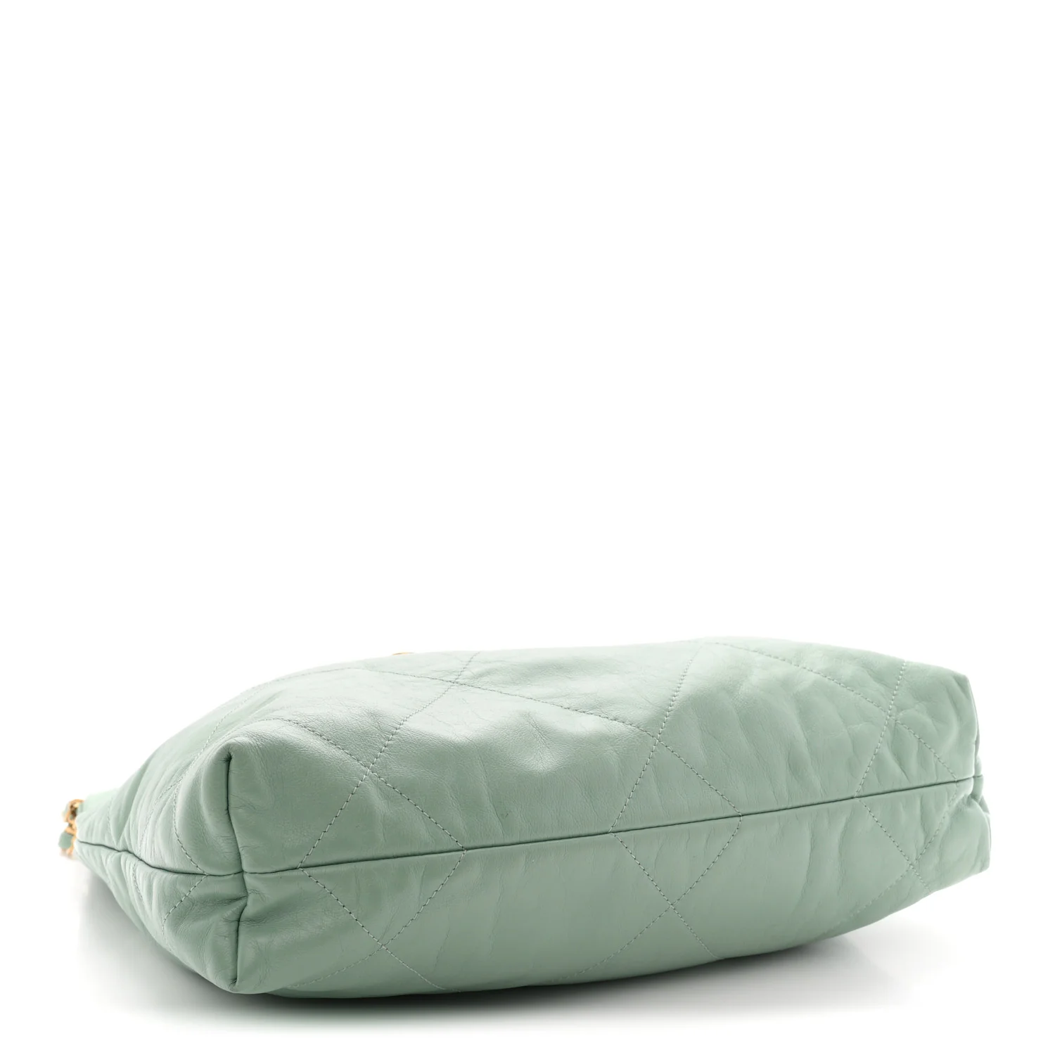 Shiny Calfskin Quilted Small Chanel 22 Light Green - Top Club