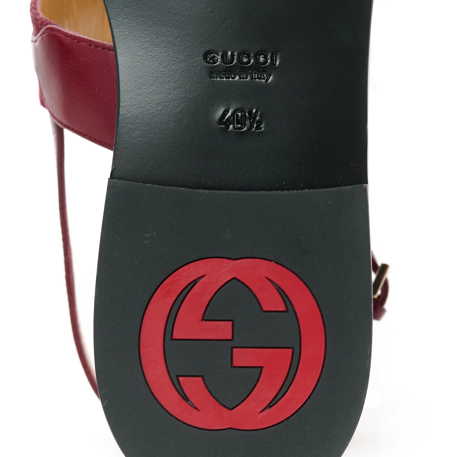 New Canvas GG Malaga Kid Web Interlocking G Womens Thong Sandals 40.5 Rosso Ancora - Top Club