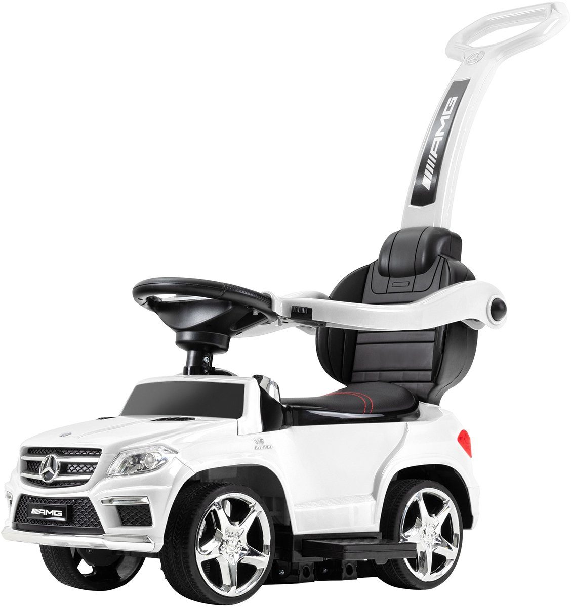 Actionbikes Motors ride-on car Mercedes Benz GL 63 AMG ride-on car incl. push bar, (children's electric car from 1 year old - swing function - running boards, 1-piece, 6V battery - MP3 - Bluetooth - sound module - LED - EVA tires), children's vehicle