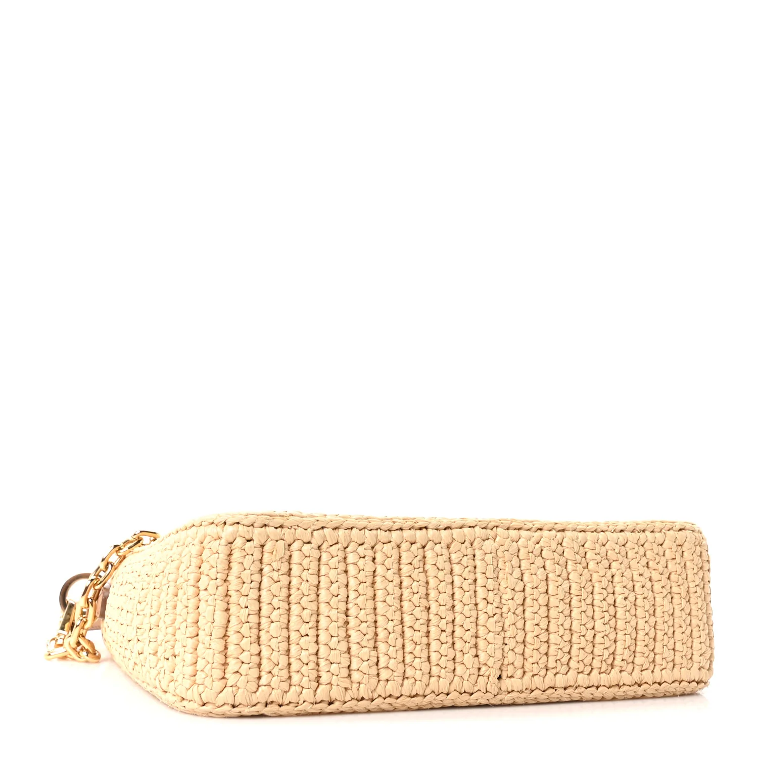 Yarn Raffia Effect Crochet Mini Re-Edition 2000 Shoulder Bag Naturale - Top Club