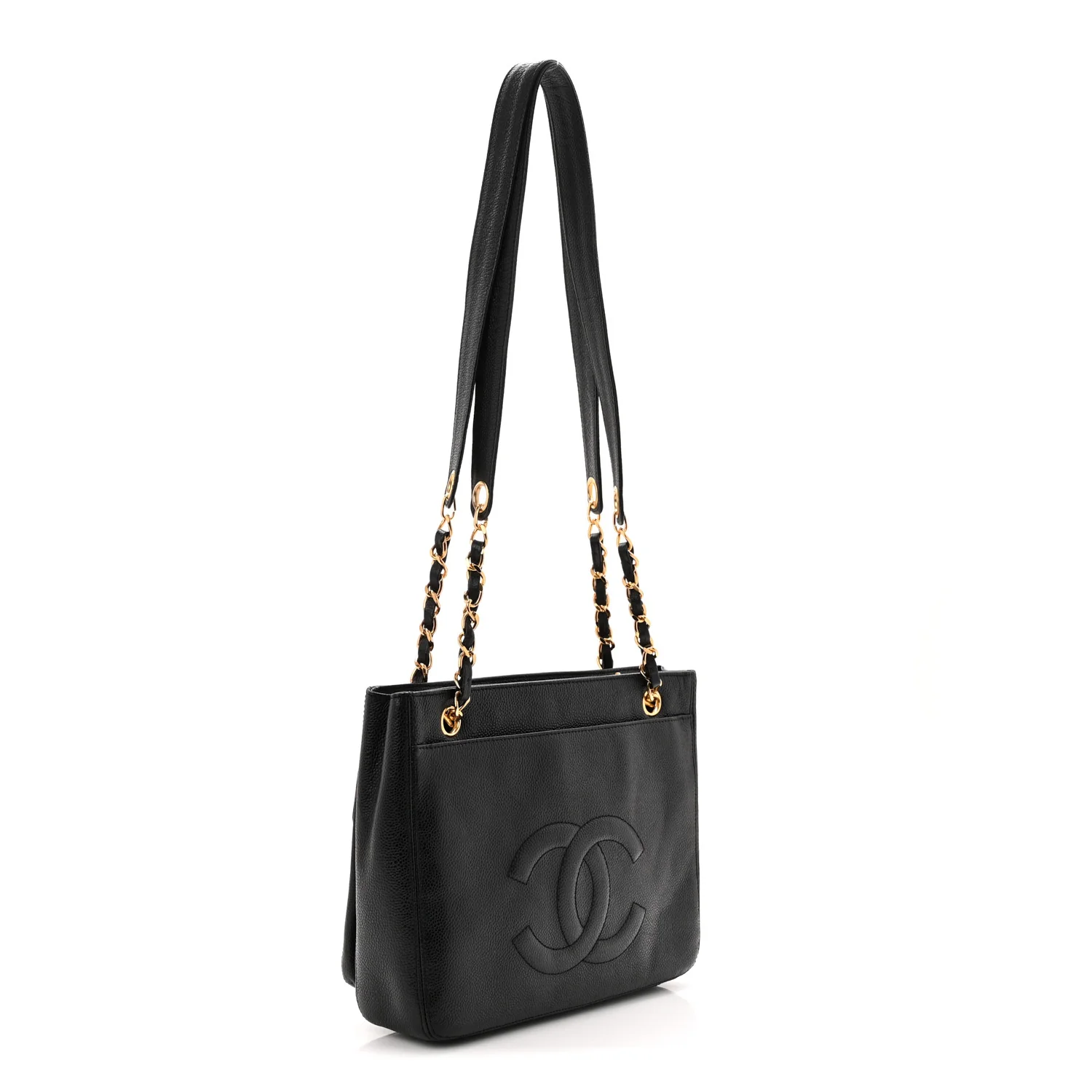 Caviar Flap Shoulder Bag Black - Top Club