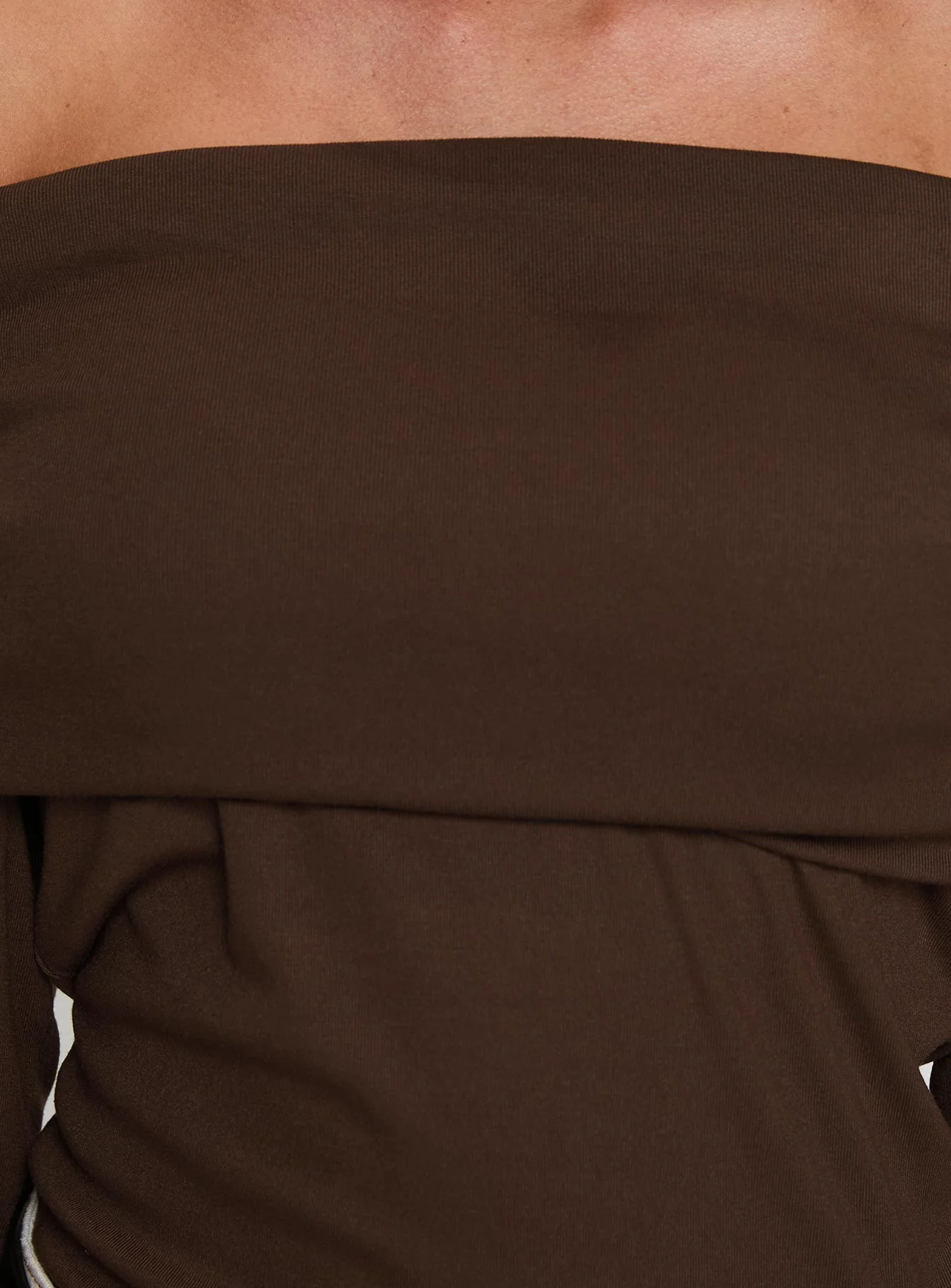 Spoilt Off The Shoulder Bodysuit Brown