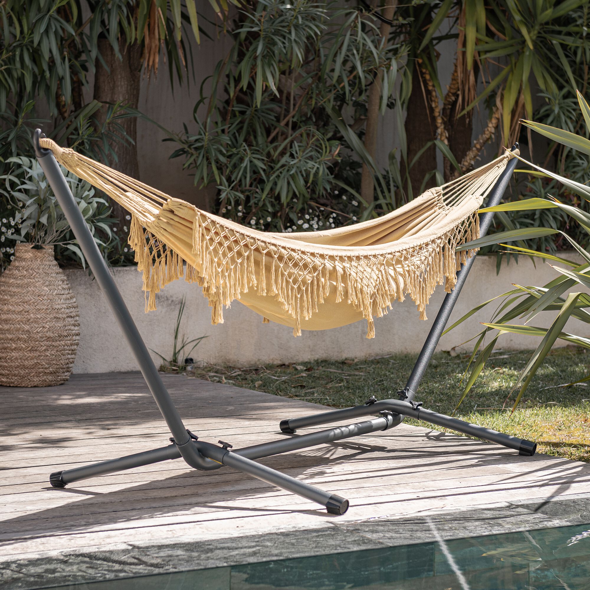 PUGLIA - Hamac en polycoton - beige nèfle