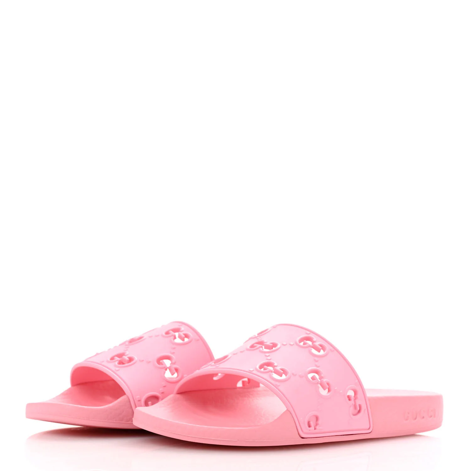 Rubber GG Monogram Perforated Womens Slide Sandals 36 Rose Box - Top Club