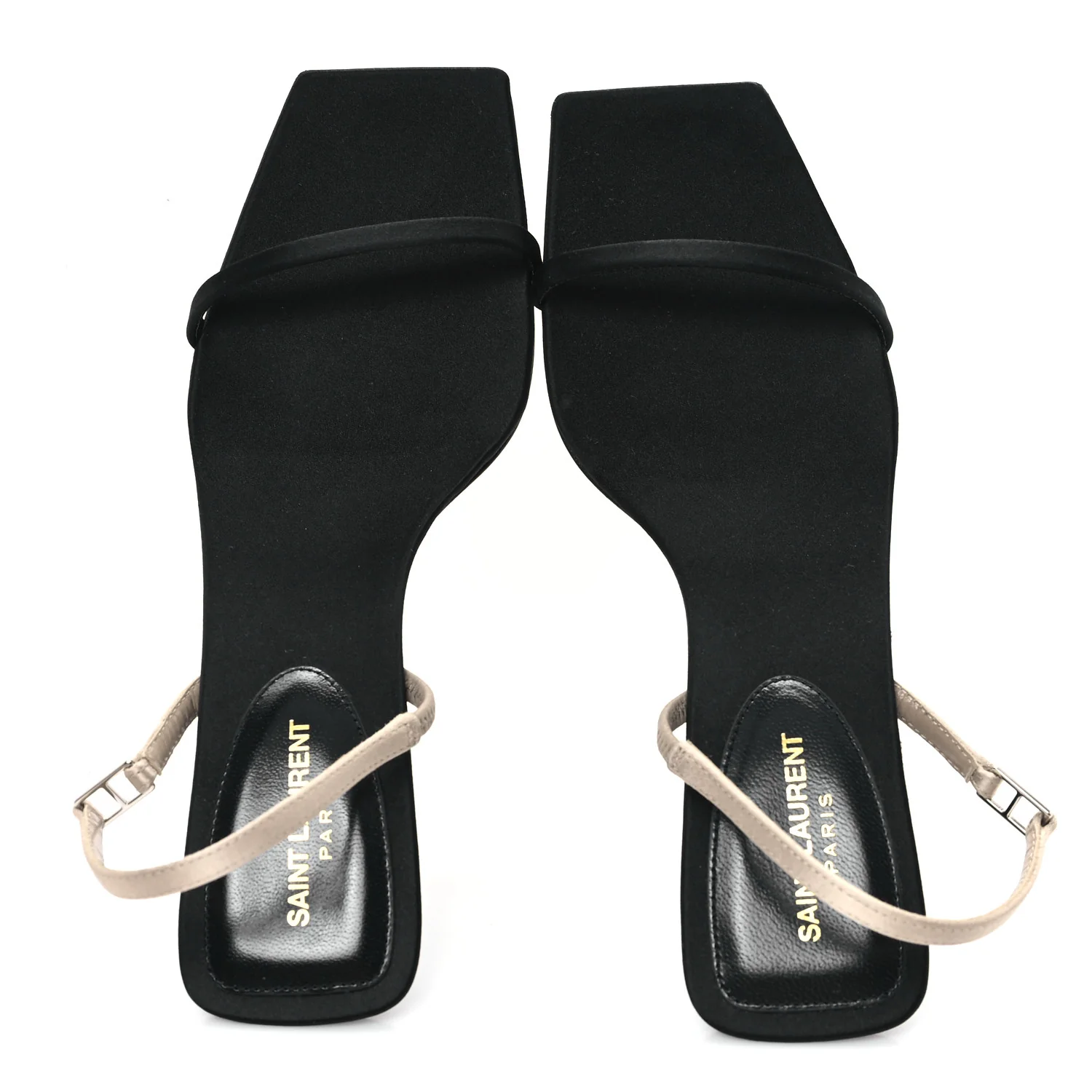 Satin Slingback Jaspe 55 Sandals  35.5 Black Partridge Pink
