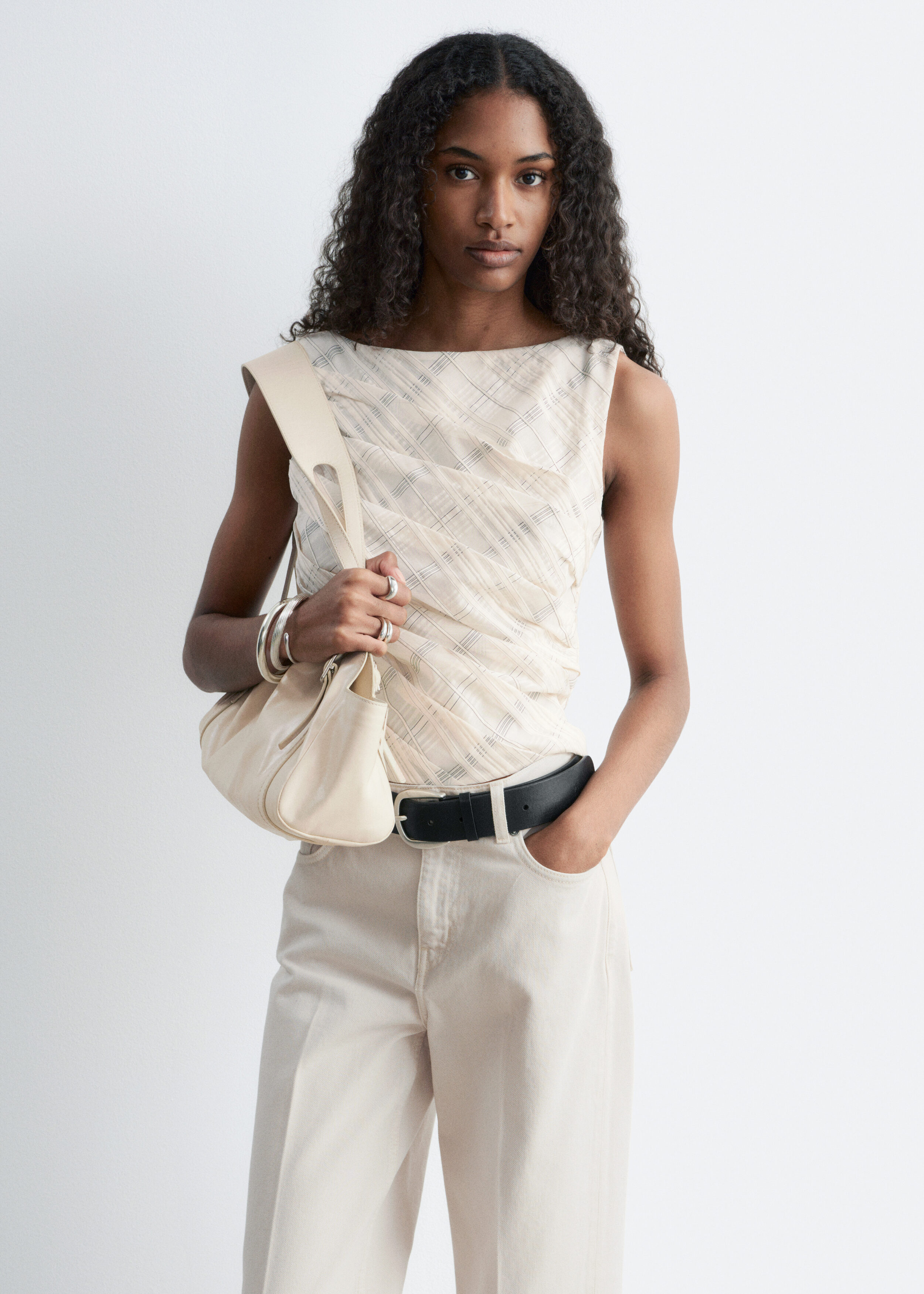 & Other Stories TEXTURED BOATNECK TOP