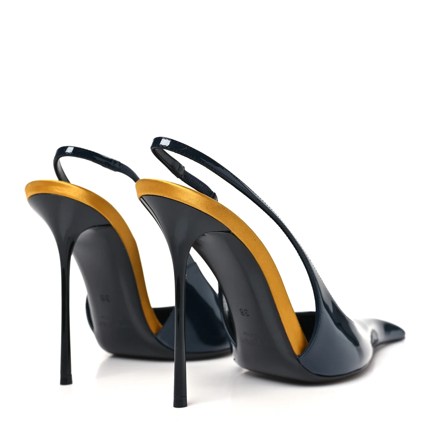 Vernice Seta Slingback Pumps 38 Overnight 38 Blue - Top Club