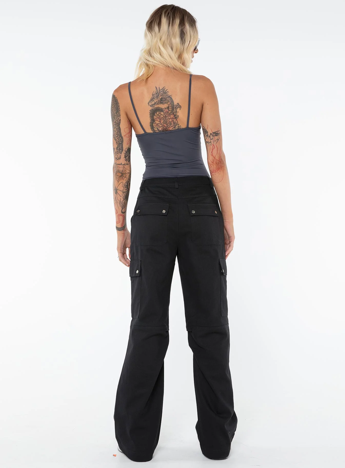 Fallout Mid Rise Cargo Pants Black Tall