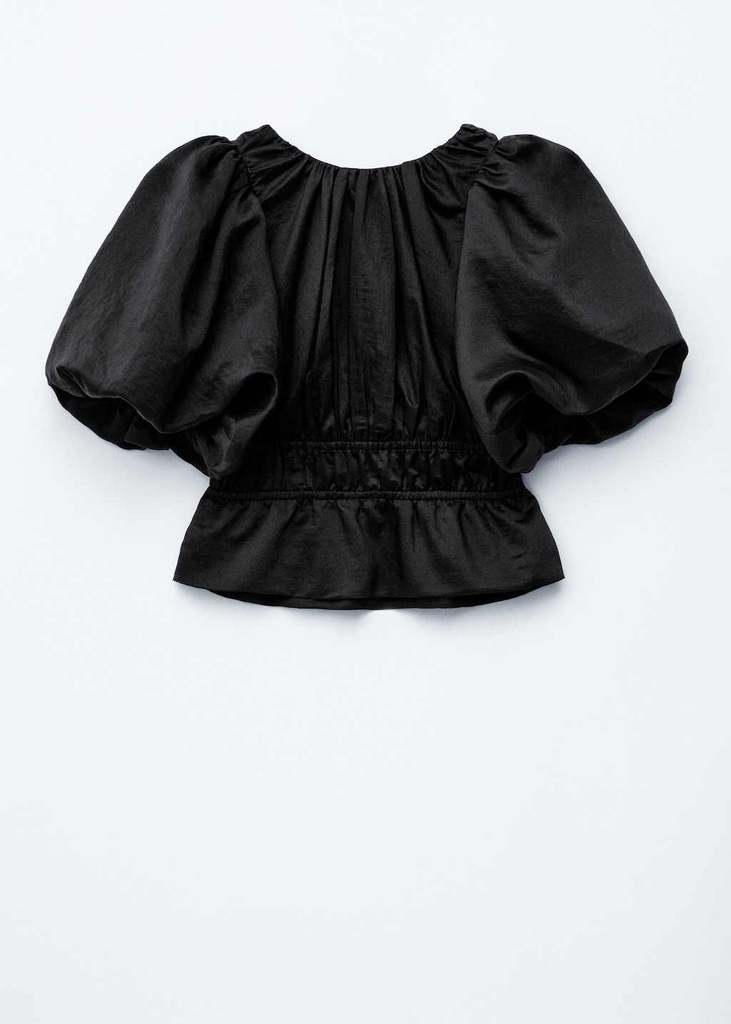 & Other Stories PEPLUM-FRILL PUFF-SLEEVE TOP