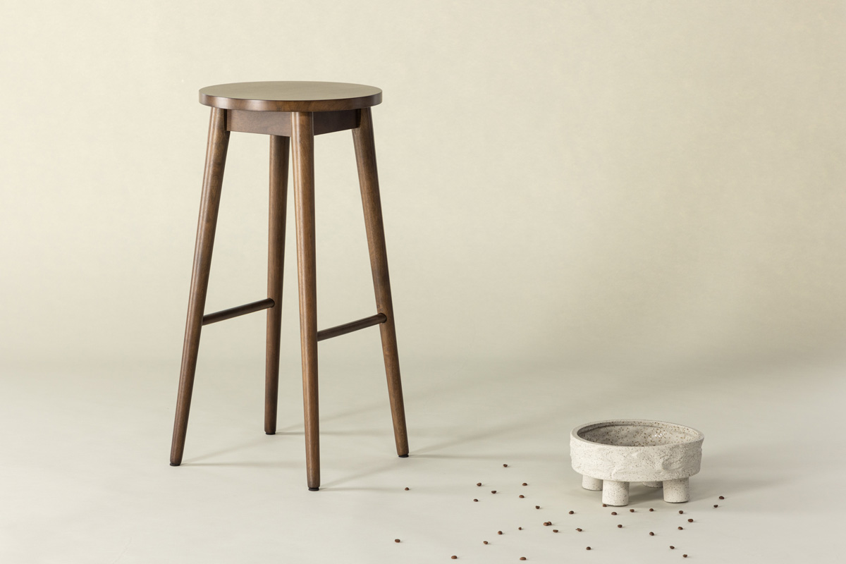 Barkruk Jur hout - 75 cm Donkerbruin - set van 2