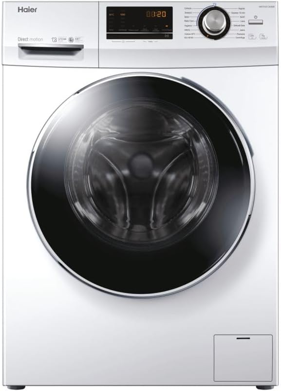 Haier Serie 636 Lavatrice Slim 7 Kg, Libera Installazione, Carica Frontale, Classe A, 1200 Giri, Motore Direct Motion, Rilevamento Carico, Ultra Silenziosa, 59 x 46 x 85 cm, Bianca - HW70-B12636N