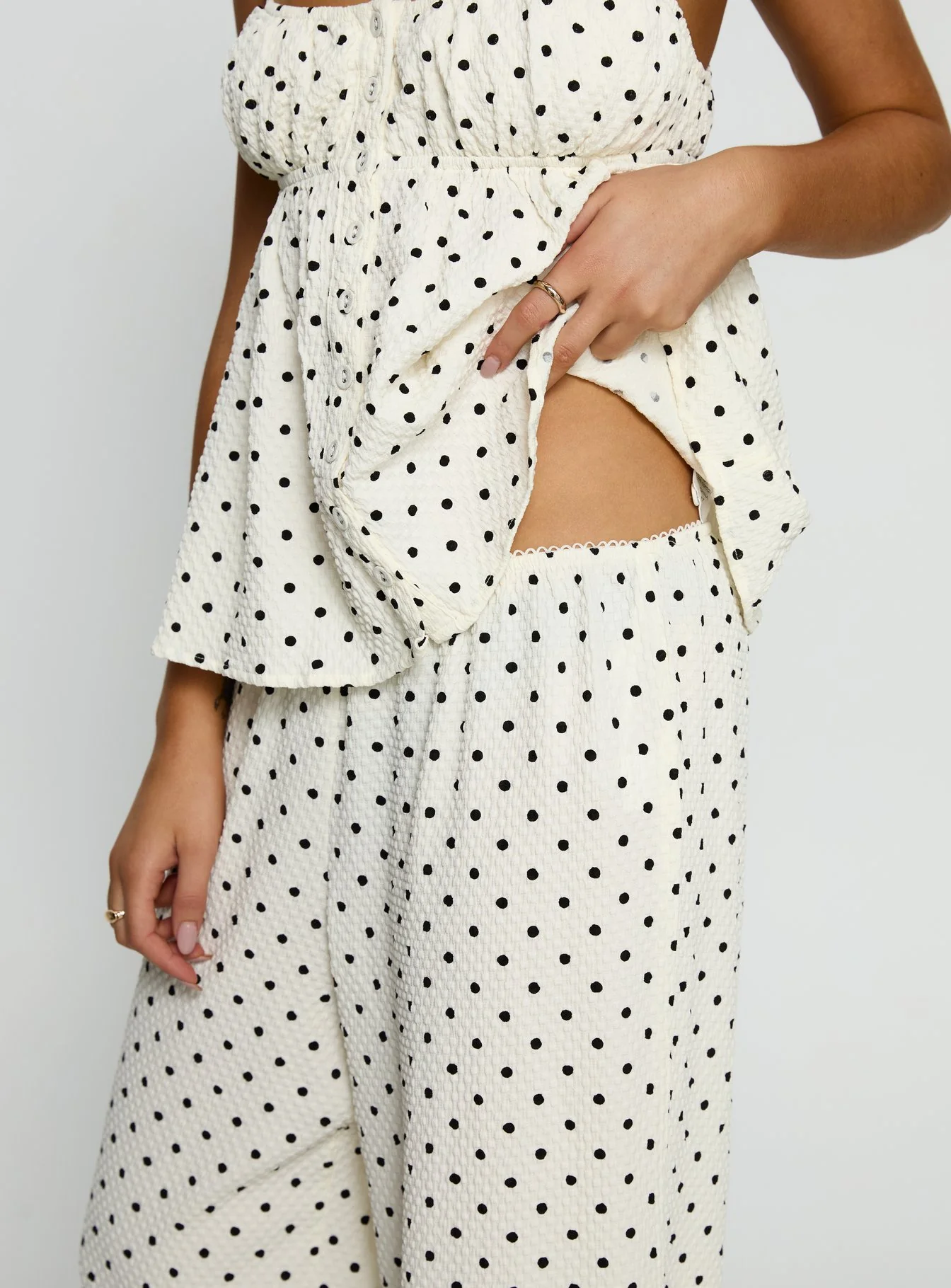 Cassini Set White Polka